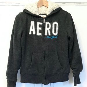 EUC. AEROPOSTALE faux fur lined hooded sweater